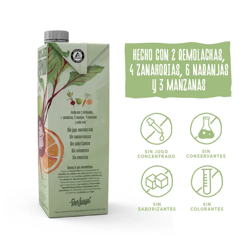 Jugo 100% Exprimido Pura Frutta Blend Detox - Naranja, Manzana, Zanahoria y Remolacha 1000ml (1).webp