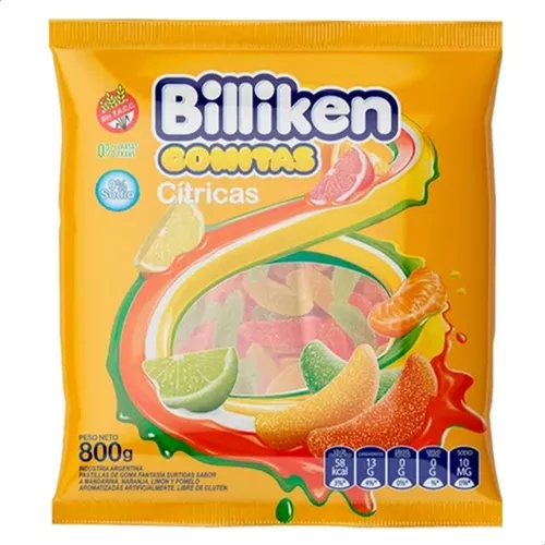 Goma Billiken Surtidas Cítricas x800g