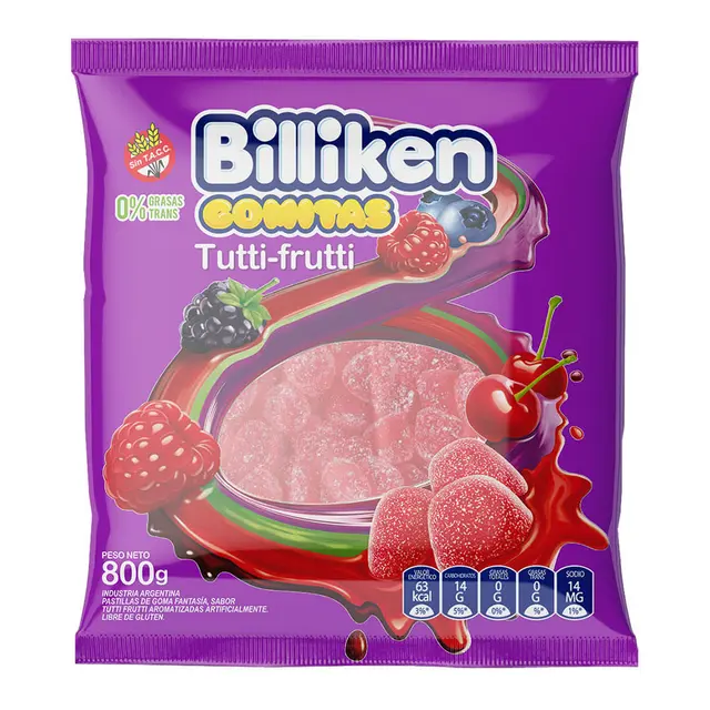 Goma Billiken Tutti Frutti x800g (x8)