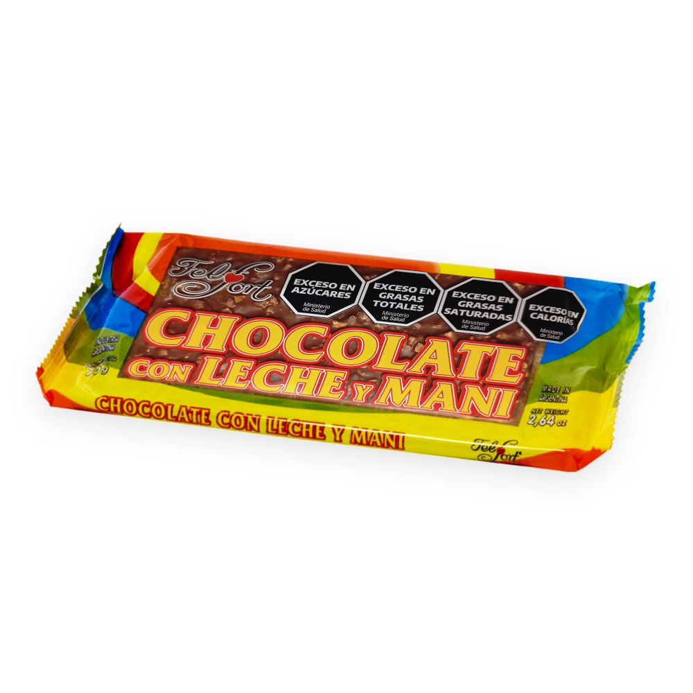 [13640] Chocolate Leche y Maní Felfort x75g