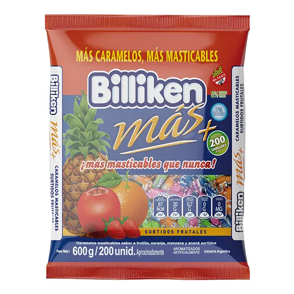 Caramelo Billiken Frutal x600g
