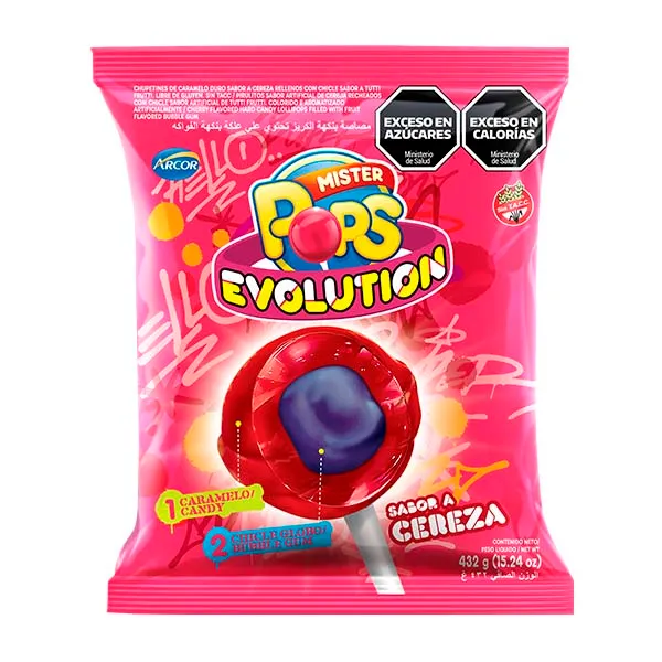Chupetín Mr. Pops Evolution Cereza 24x18g (x12)