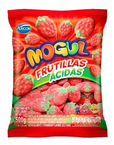 Goma Mogul Frutillas Ácidas x500g
