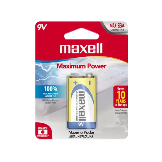 [100007] Pila Alkalina Maxell 9V 6LR61 x1