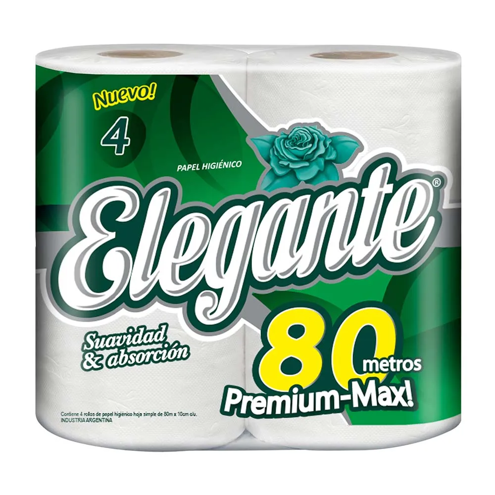 Papel Higiénico Elegante 4x80m Premium S/H