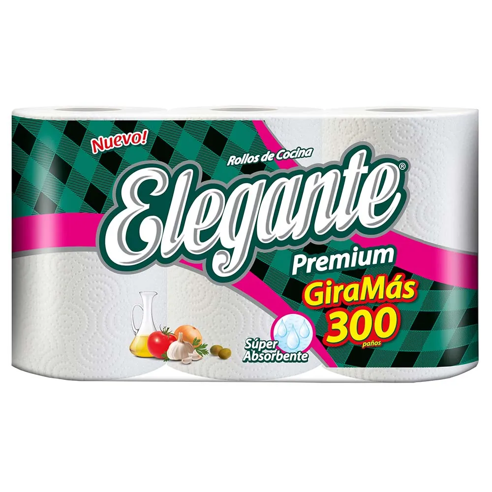 Rollo Cocina Elegante 3x100 Paños Premium D/H (x5)