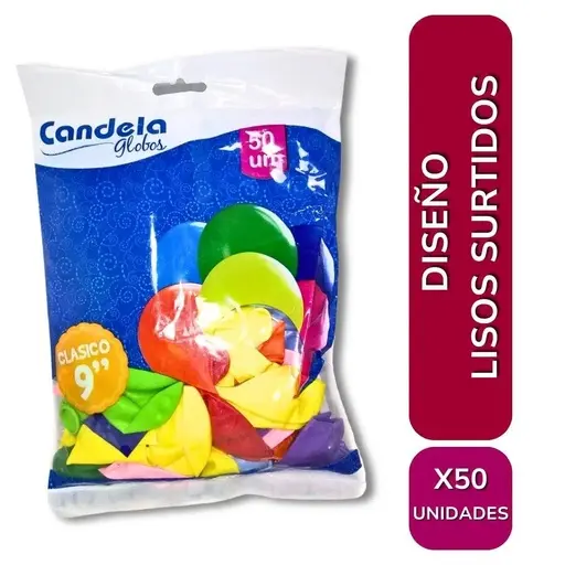 Globos 9" Lisos x50u