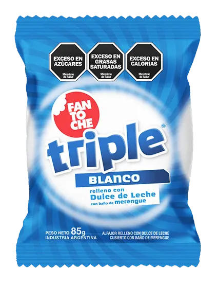 Alfajor Fantoche Triple Blanco x85g (x12)