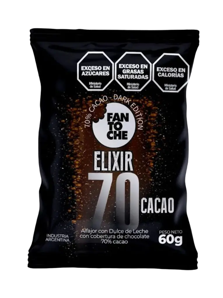 Alfajor Fantoche Elixir 70% Cacao x60g (x12)
