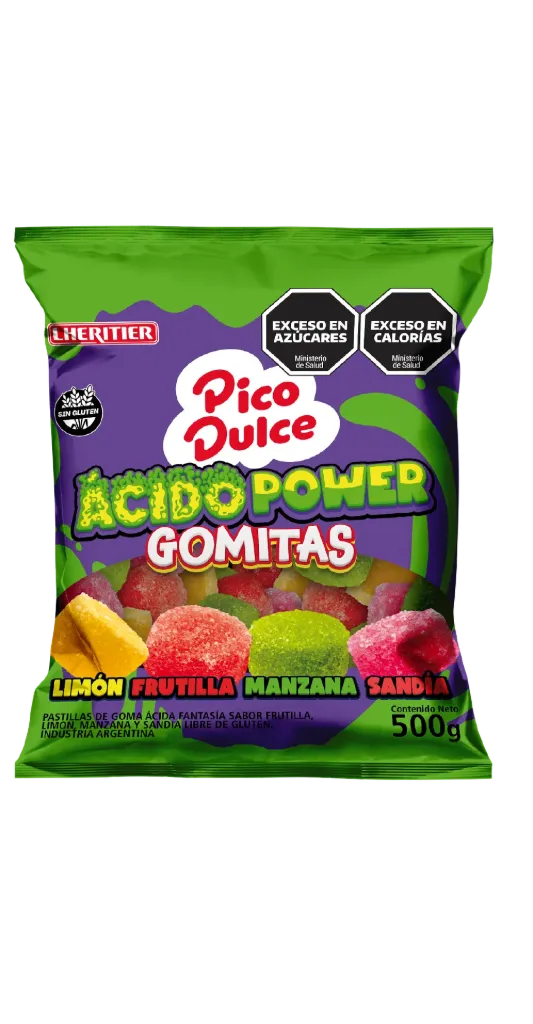 Goma Pico Dulce Acido Power Bl x500g
