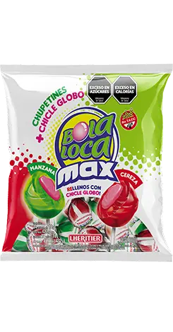 Chupetín Bola Loca MAX Cereza-Manzana x24u (x12)