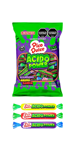 Caramelo Masticable Pico Dulce Ácido Power x500g