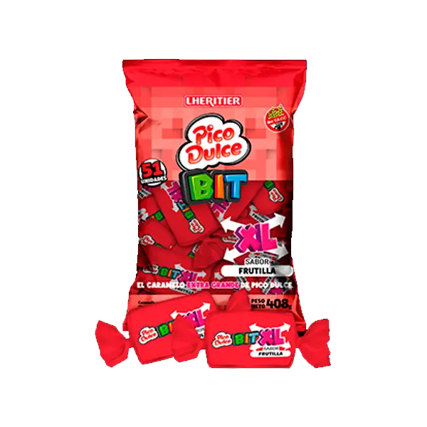 Caramelo Masticable Pico Dulce BIT Frutilla x408g (x12)