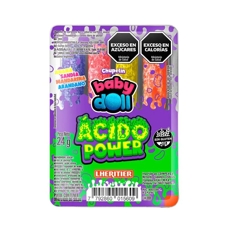 Chupetin Baby Doll Acido Power x4u