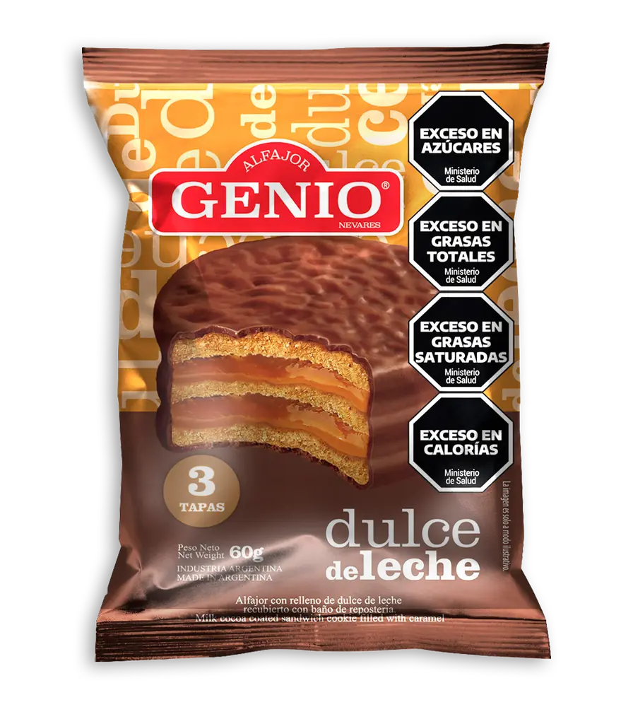 Alfajor Genio Triple Negro x60g
