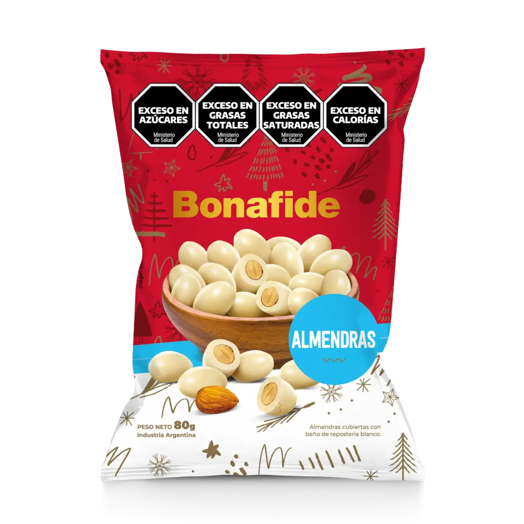 [100269] Almendras Bonafide con Baño Blanco x80g