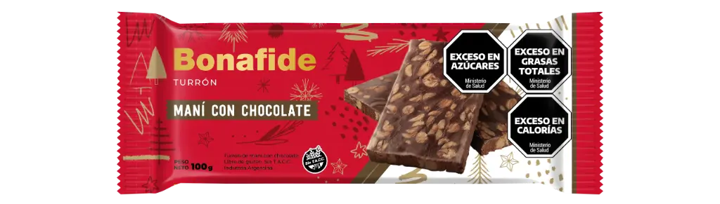[100272] Turrón Bonafide Chocolate con Mani x100g