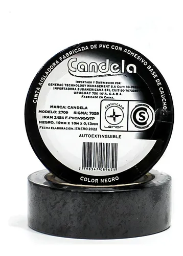 [100281] Cinta Aisladora Candela PVC 10m Negra