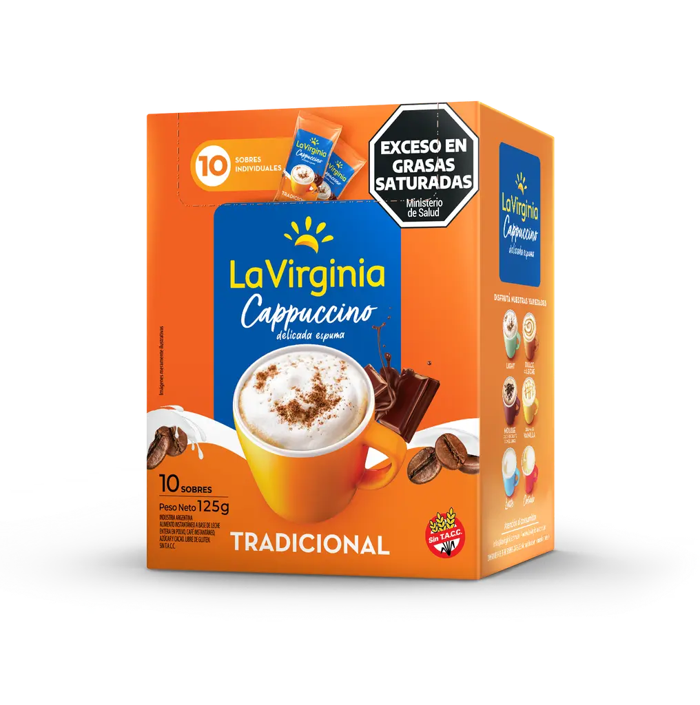 [100315] Cappuccino Tradicional En Sobre La Virginia 10x12,5g (x10)