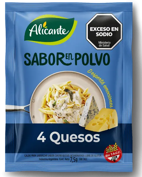 [100349] Sabor en Polvo Alicante 4 Quesos sin Tacc 12x7,5g