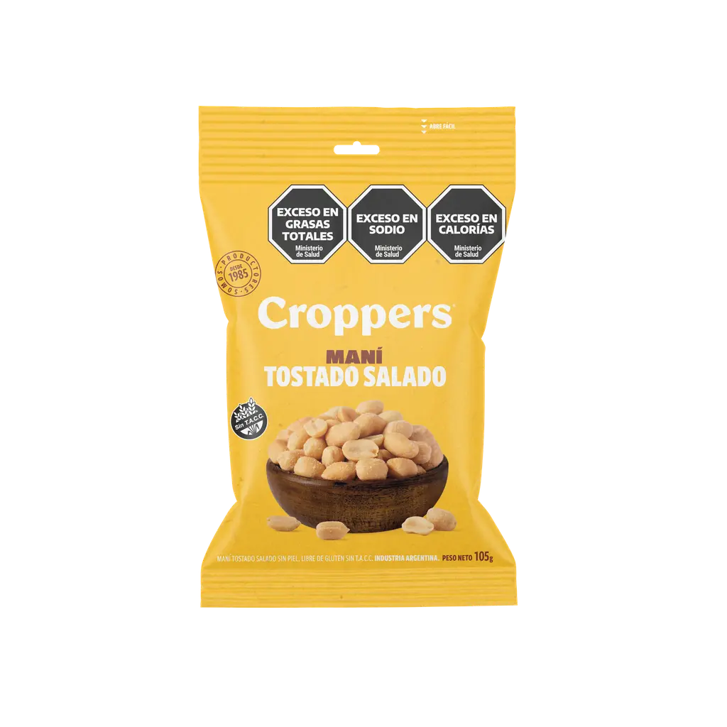 [100372] Maní Tostado Salado Croppers x105g