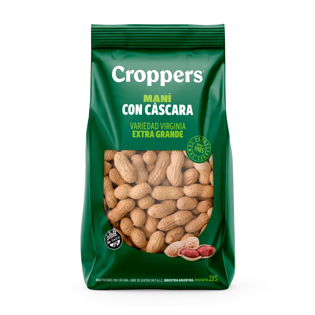 Maní Tostado con Cáscara Croppers x285g (x12)