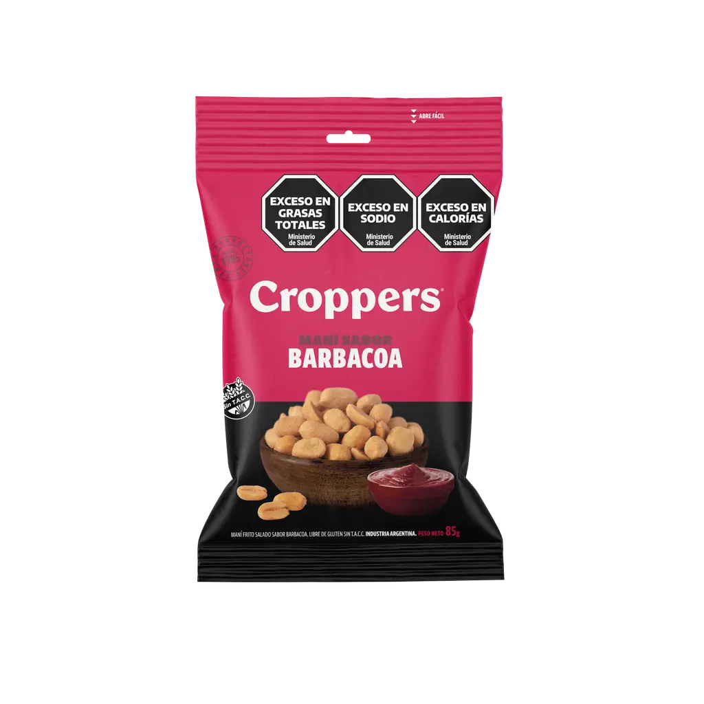 Maní Sabor Barbacoa Croppers x85g (x40)
