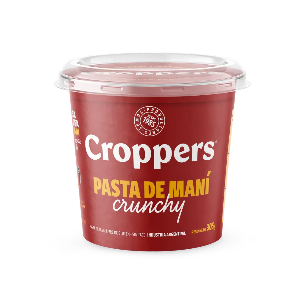 Pasta de Maní Crunchy Croppers x305g (x12)