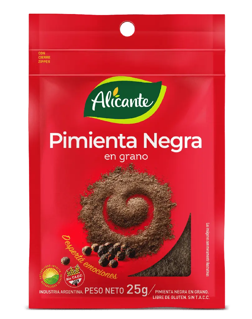 Pimienta Negra en Grano Alicante sin Tacc x25g