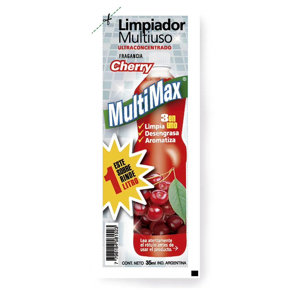 [100511] Limpiador Multiuso Multimax Cherry Rinde 1 L x35ml