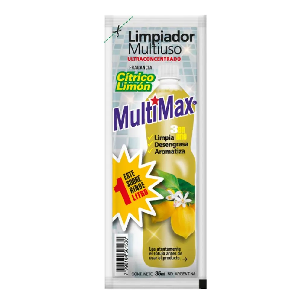 [100510] Limpiador Multiuso Multimax Limón Rinde 1 L x35ml