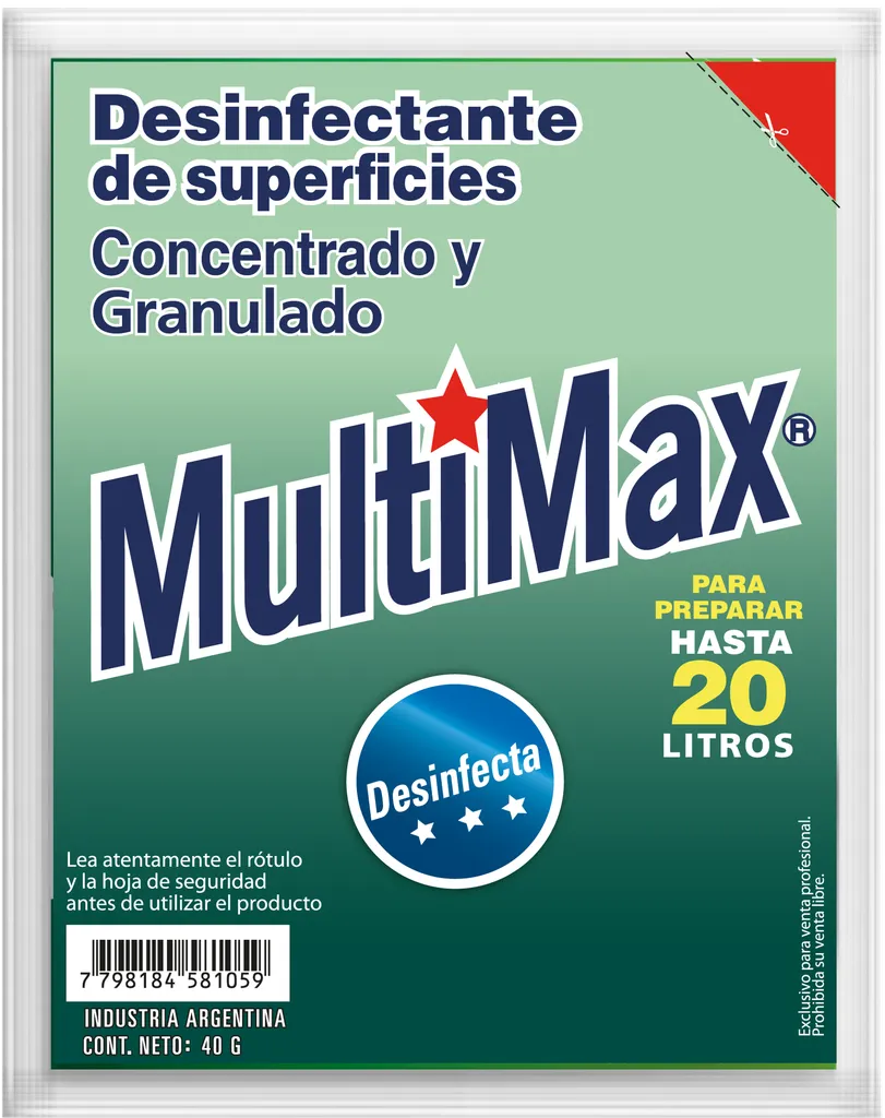[100507] Desinfectante de Superficies Rinde 5 L x40g