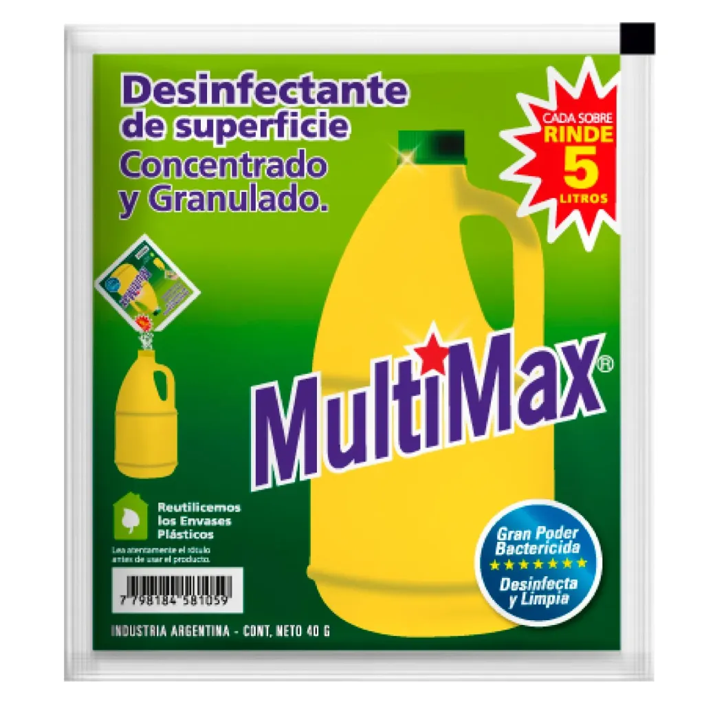 [100507] Desinfectante de Superficies Rinde 5 L x40g