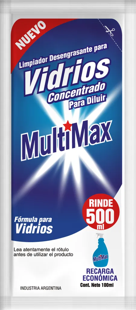[100505] Limpiador de Vidrios Multimax Rinde 500ml x100ml