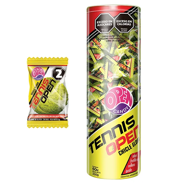 Chicle Open Candy Tennis Tubo x60u