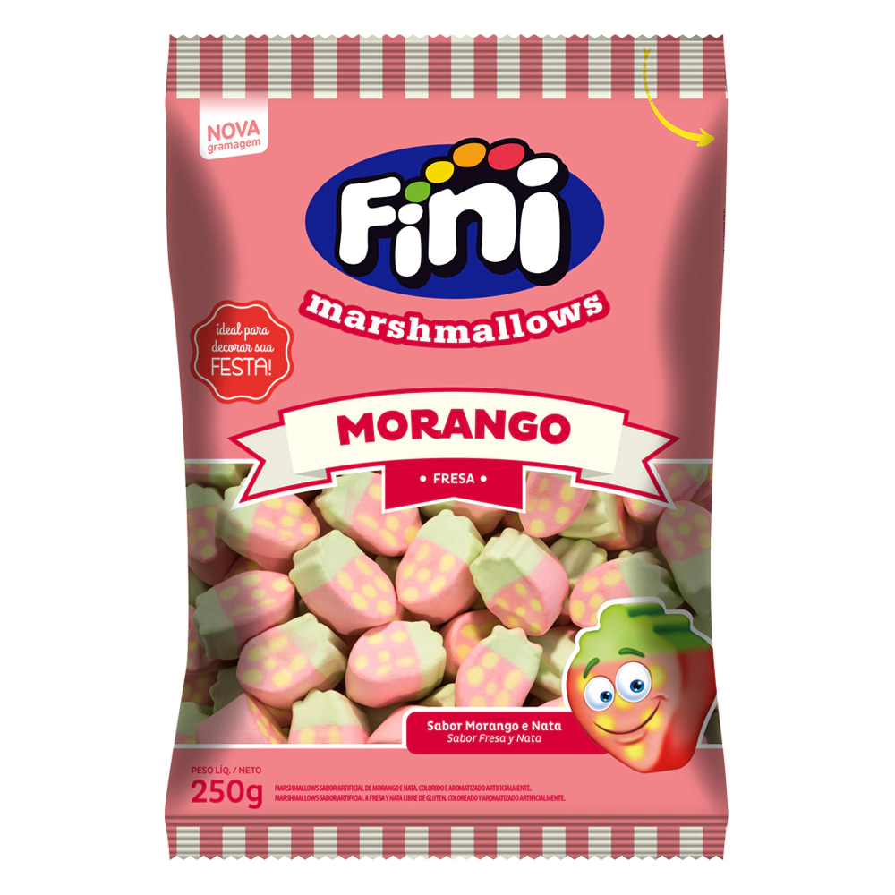 [100554] Marshmallows Fini Morango Sabor Frutilla x250g (x12)