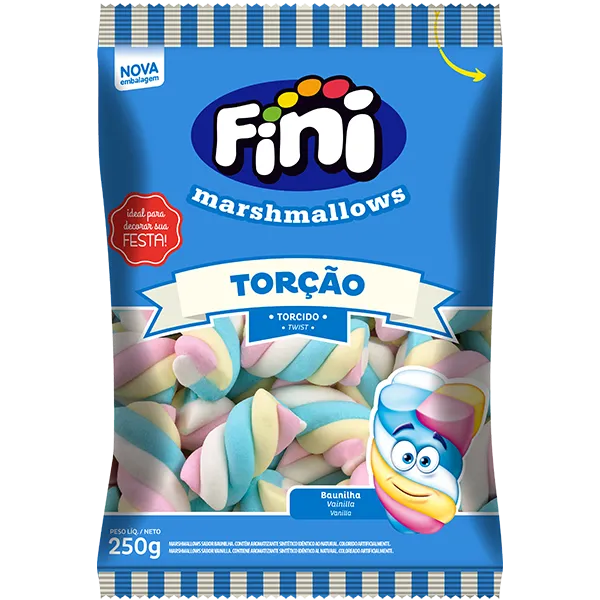 Marshmallows Fini Torção Sabor Vainilla x250g (x12)