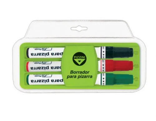 Borrador Para Pizarra Pizzini + 3 Marcadores