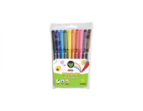 [100591] Marcadores Escolares Pizzini Finos 10 Colores