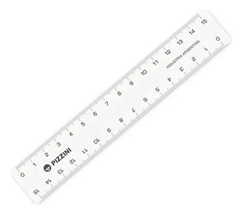 [100611] Regla Escolar Pizzini x15cm Cristal