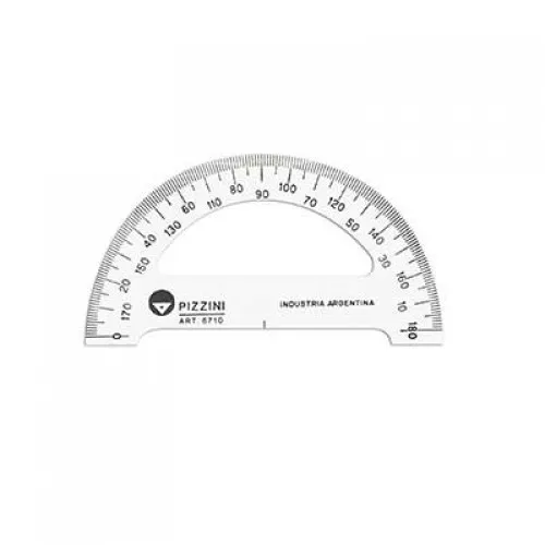 Transportador Escolar Pizzini 180º x10 cm Cristal (x25)