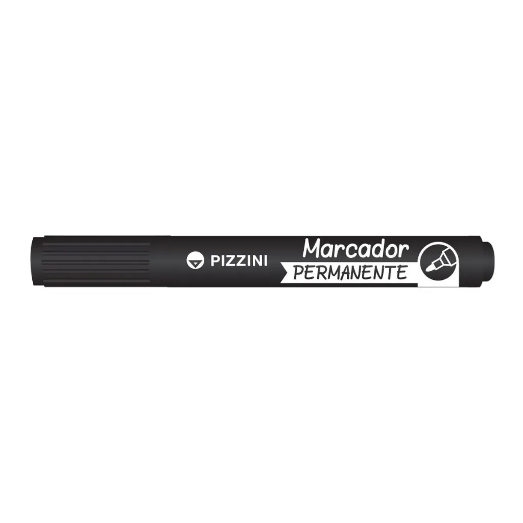 [100597] Marcador Permanente Pizzini Punta Redonda (Negro)