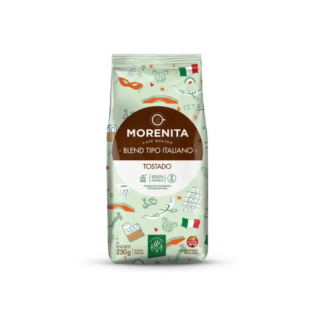 Café Molido Morenita Blend Tipo Italiano Tostado x250g