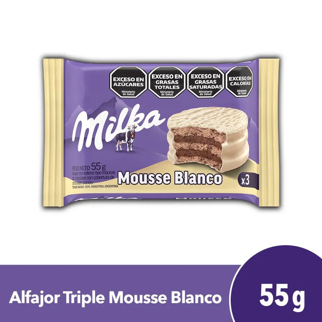 Alfajor Triple Milka Mousse Blanco x55g