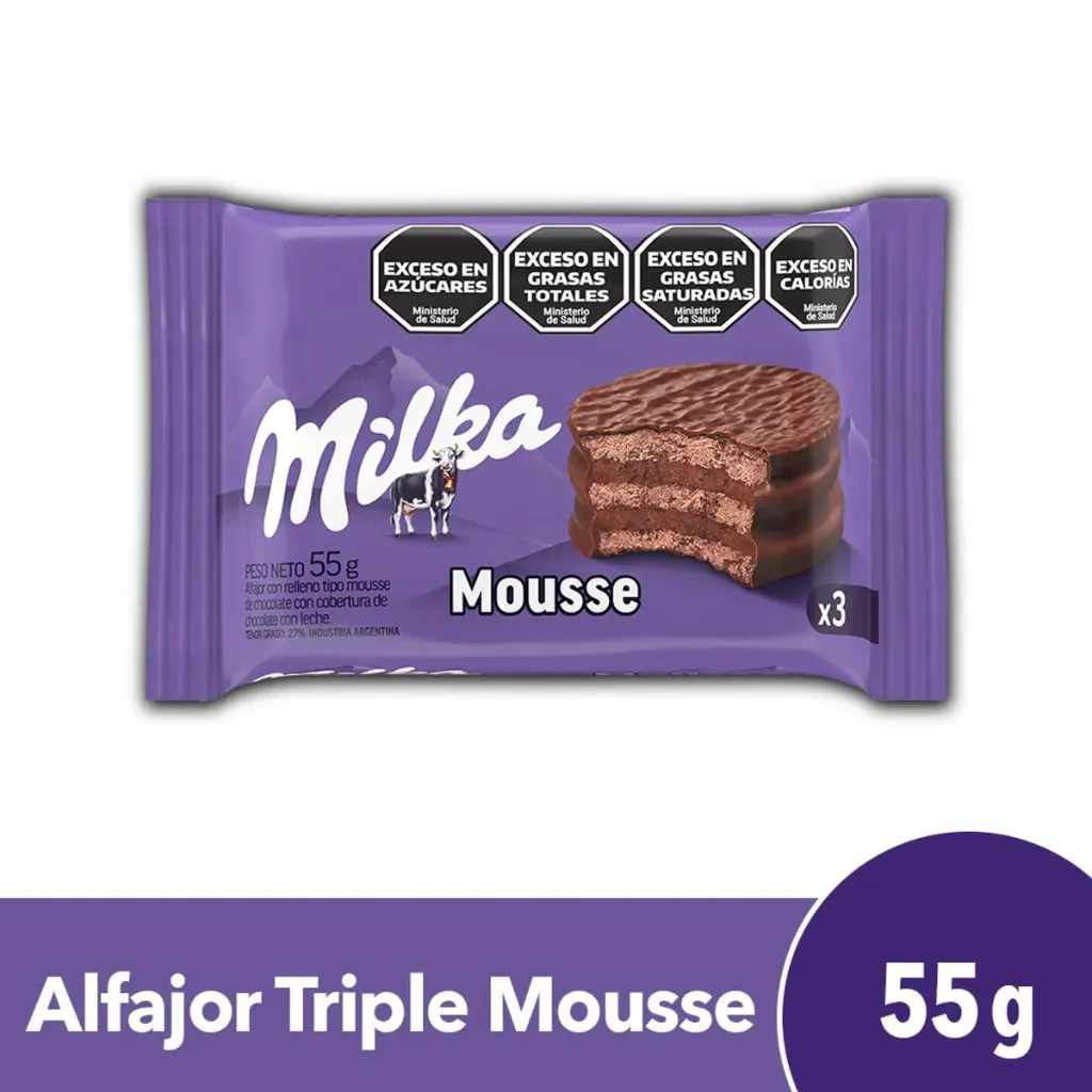 [100644] Alfajor Triple Milka Mousse x55g
