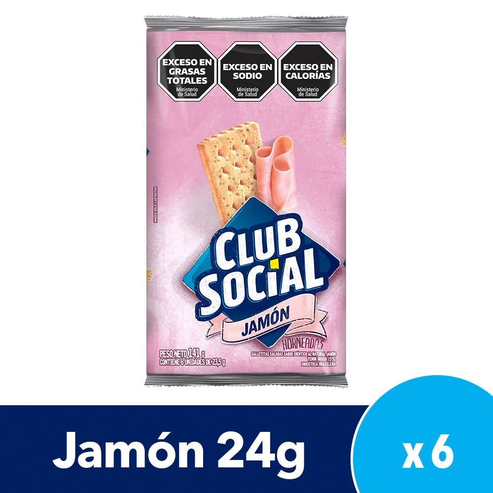 Galletitas Club Social Jamón x6x23,5g