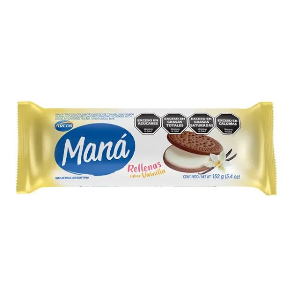 Maná Chocolate Rellena de Vainilla x152g