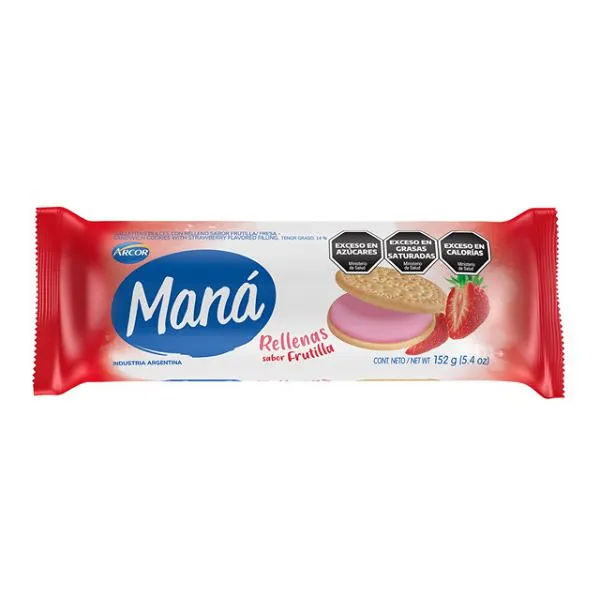 Maná Vainilla Rellena de Frutilla x152g