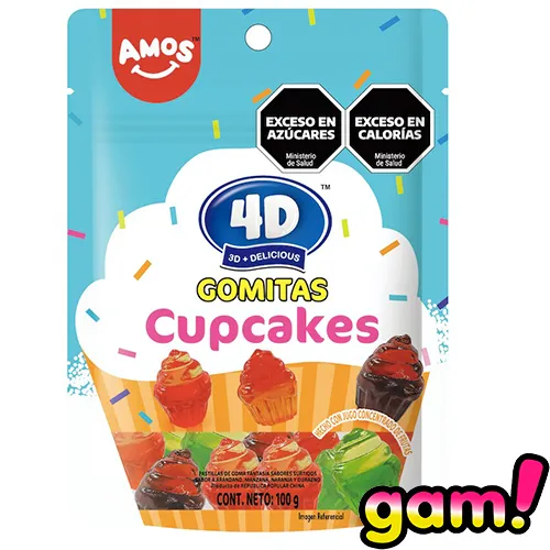 [100780] Gomita 4D Amos Cupcakes x100g