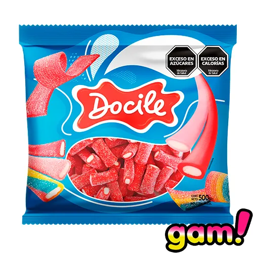 [100800] Goma Docile Mini Regaliz Frutilla Ácida x500g